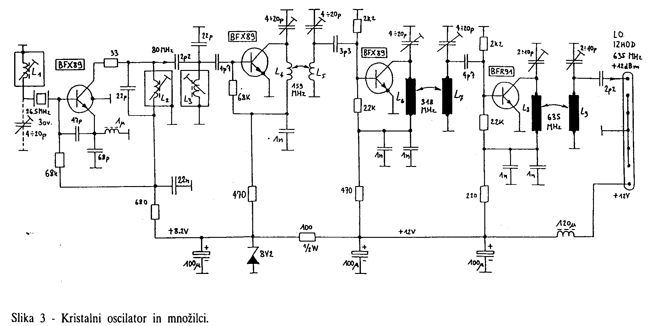 Schema moltiplicatore a quarzo